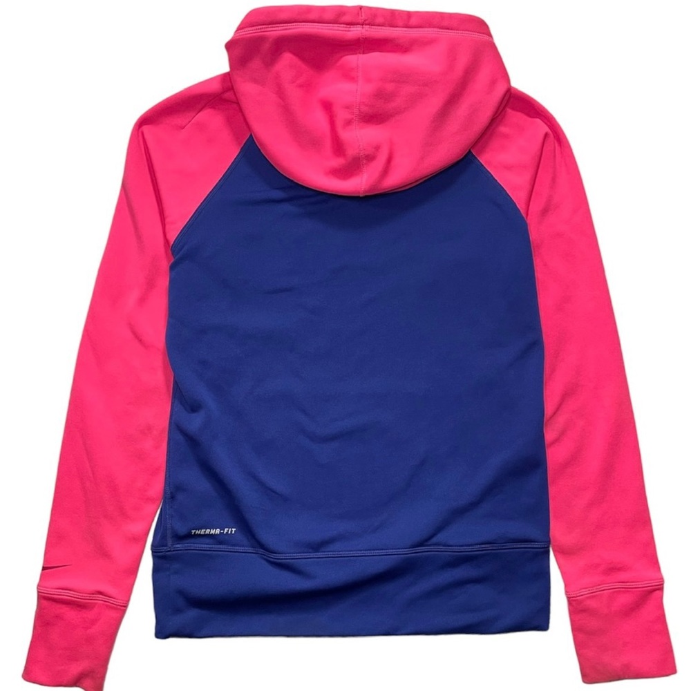 NIKE Womens Small Hoodie Purple Pink Therma Fit Thumb Holes Fleece Slim Pullover - Picture 2 of 7